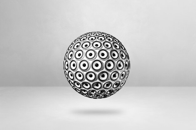 Photo speakers sphere isolated on a blank studio background.