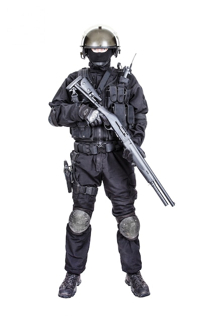 Spec ops soldier with shotgun