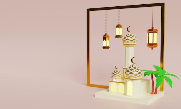 Special 3D illustration design for Ramadan and Eid