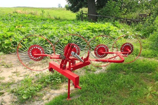special agricultural tractor equipment to collect the hay