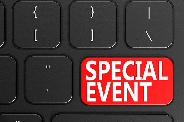 Photo special event on black keyboard