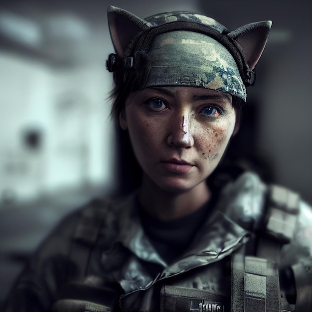 Special force woman portrait