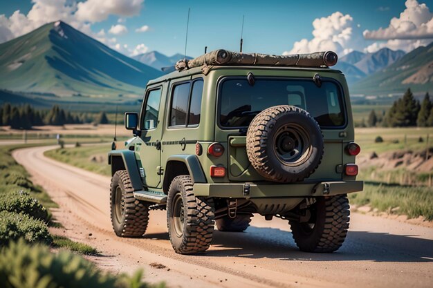 Photo special forces military jeep off road vehicle with high performance and high horsepower car army