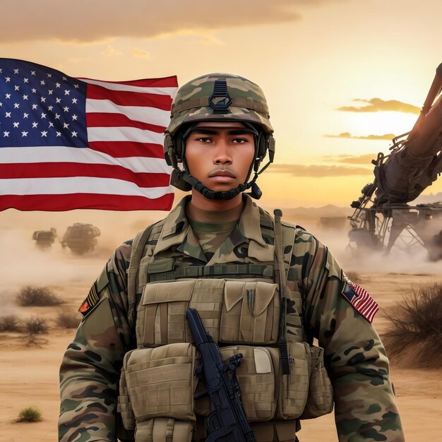 特殊部隊 アメリカ合衆国兵士または民間軍事請負業者 アメリカ国旗