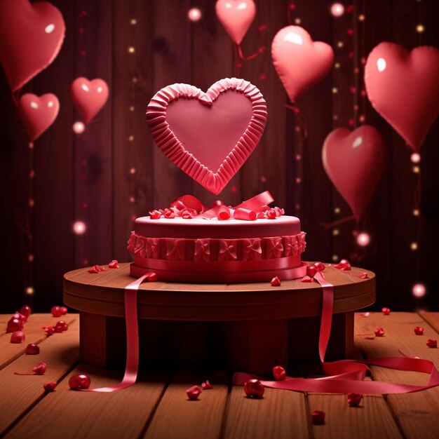 Special holiday and event for valentines day with podium platform