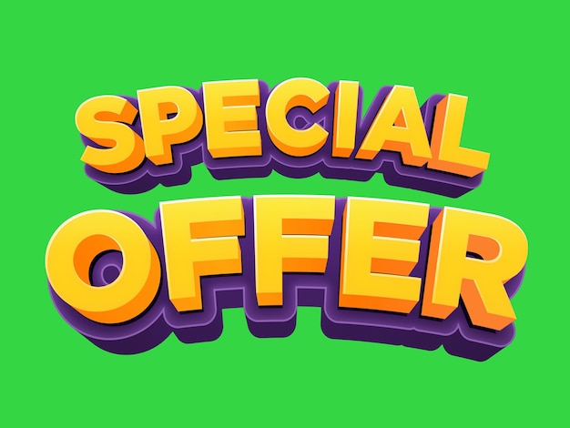 special offer 3d text effect title