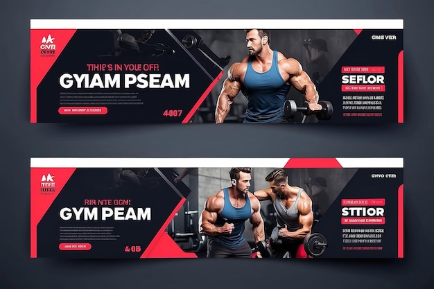 Special offer gym facebook cover template design nice and clean facebook cover template design