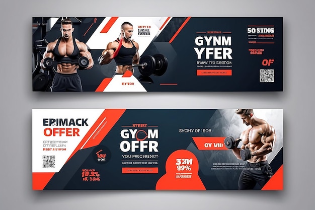 Special offer gym facebook cover template design nice and clean facebook cover template design
