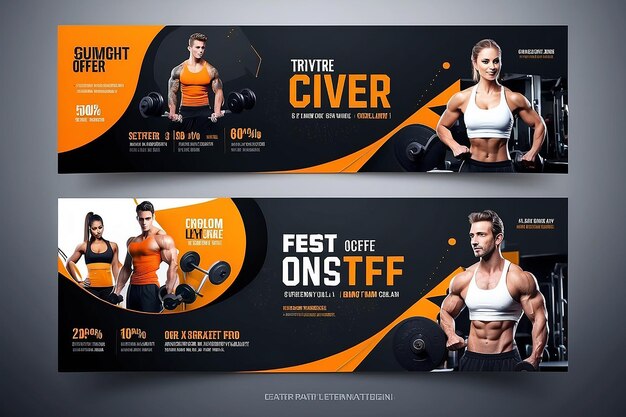 Special offer gym facebook cover template design nice and clean facebook cover template design