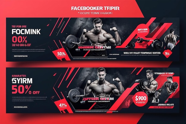 Special offer gym facebook cover template design nice and clean facebook cover template design