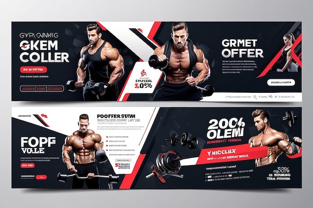 Special offer gym facebook cover template design nice and clean facebook cover template design