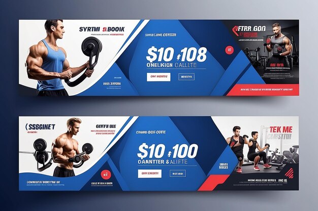 Special offer gym facebook cover template design nice and clean facebook cover template design