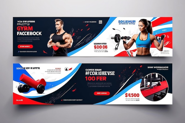 Photo special offer gym facebook cover template design nice and clean facebook cover template design