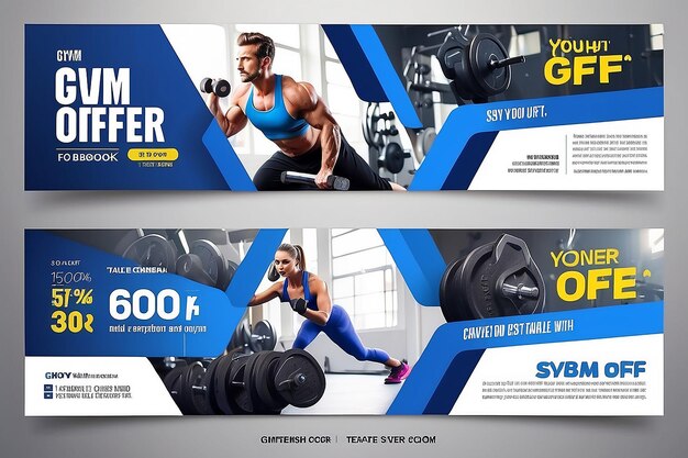 Special offer gym facebook cover template design nice and clean facebook cover template design