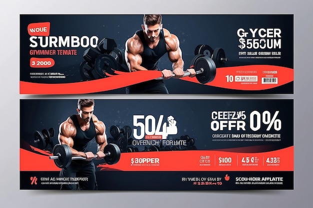 Special offer gym facebook cover template design nice and clean facebook cover template design