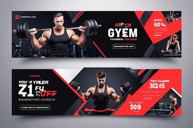 Photo special offer gym facebook cover template design nice and clean facebook cover template design