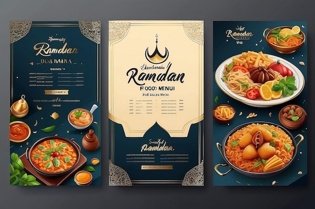 Фото Специальное меню еды рамадана социальные сети векторный дизайн шаблона еды