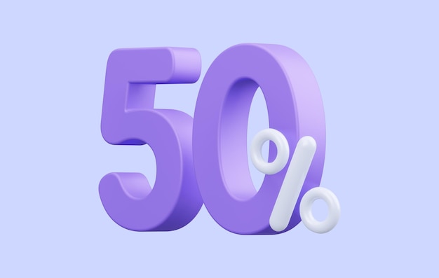 Speciale aanbieding 50 procent korting 3d-rendering