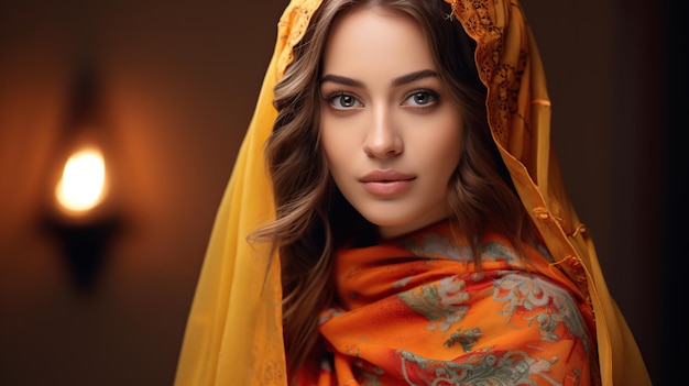 Foto speciale aanbieding flyer voor ramadan kareem festival vrouw met hijab vieren