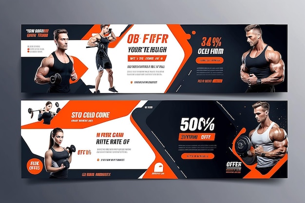 Speciale aanbieding sportschool facebook-omslagsjabloonontwerp mooi en schoon facebook-omslagsjabloonontwerp