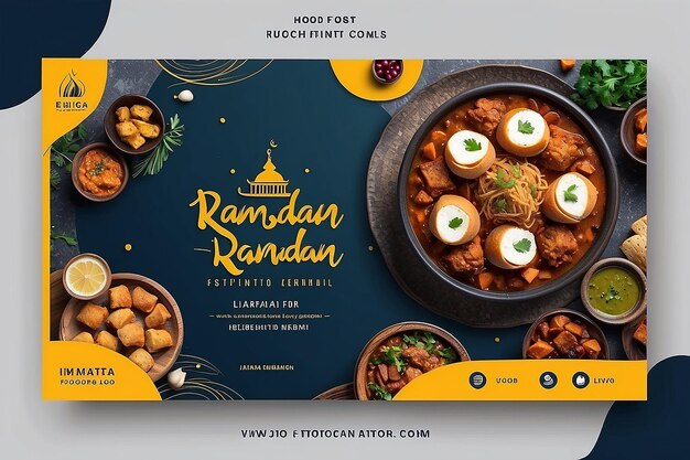 Speciale Ramadan eten menu sociale media post banner ontwerp sjabloon