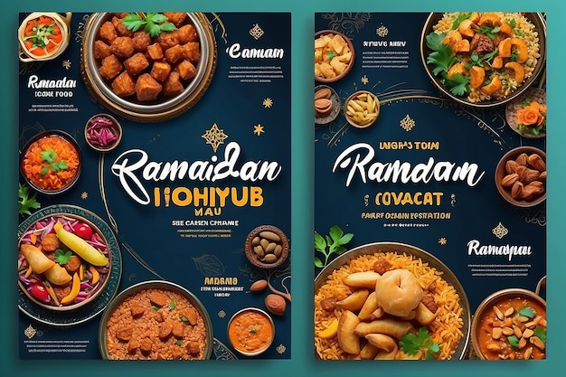 Speciale Ramadan eten menu sociale media post banner ontwerp sjabloon