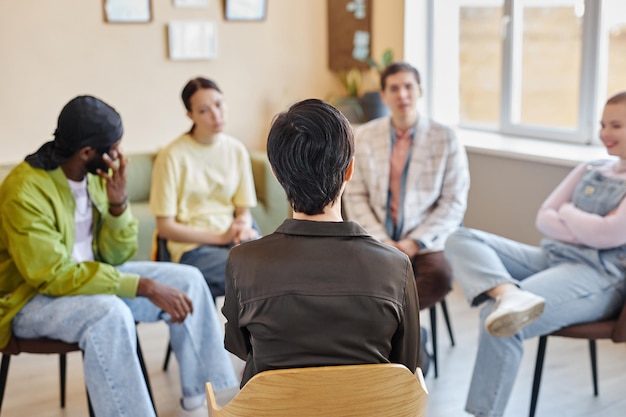 Specialist talking to young people