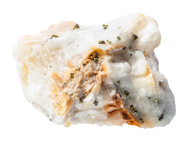 Specimen of quartz rock with native gold pieces