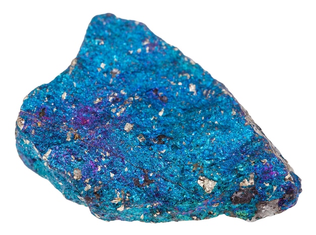 Specimen van blauwe Chalcopyrite steen geïsoleerd