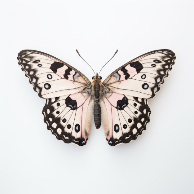 Speckled Wood Butterfly Image With Pale Pink And Black Wings