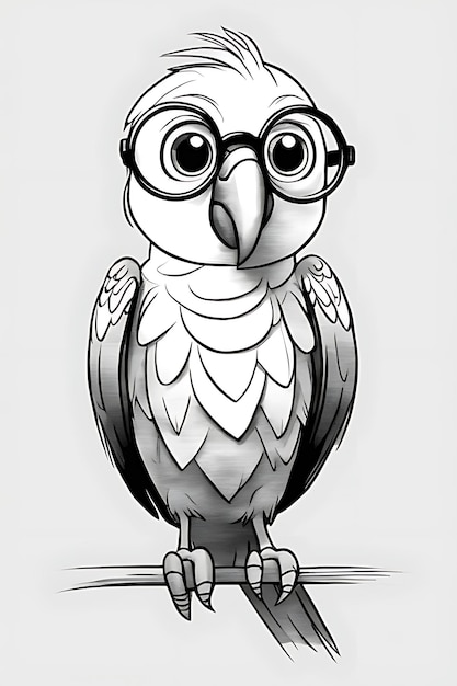 Photo spectacled parrot coloring page fun coloring coloring sketch black and white printable