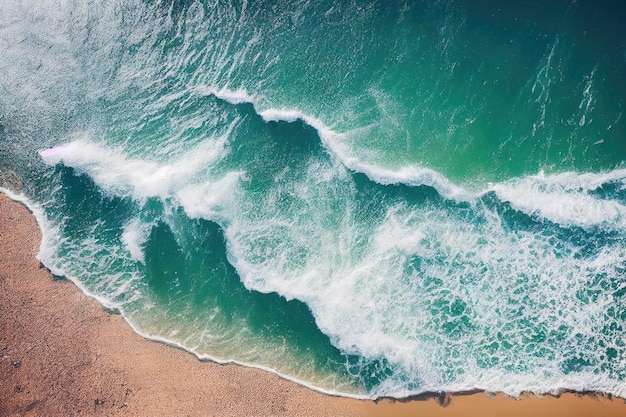 Spectaculaire dronefoto van strand voor verfrissing en kalmteconcept