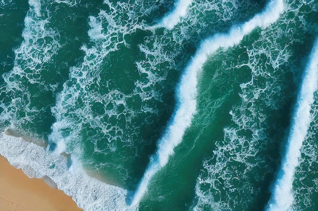 Spectaculaire dronefoto van strand voor verfrissing en kalmteconcept