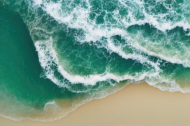 Spectaculaire dronefoto van strand voor verfrissing en kalmteconcept