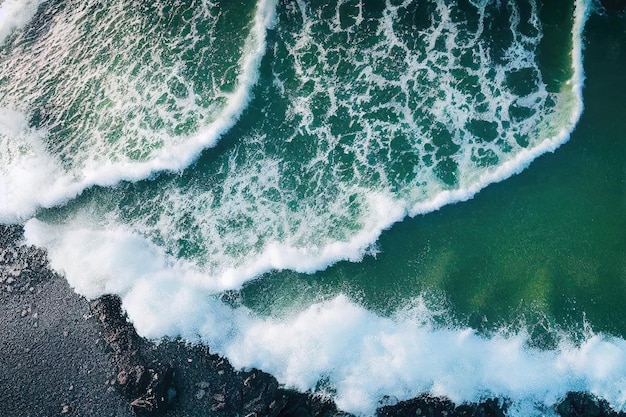 Spectaculaire dronefoto van strand voor verfrissing en kalmteconcept