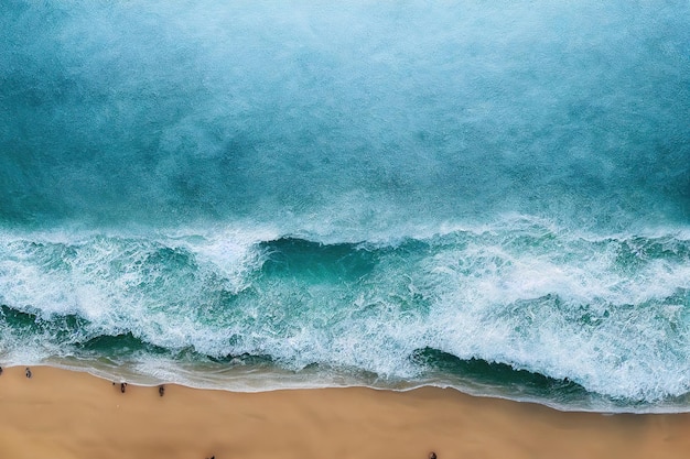 Spectaculaire dronefoto van strand voor verfrissing en kalmteconcept