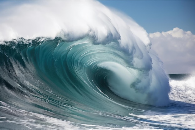 Spectaculaire golven die neerstorten in de afgrond van de oceaan