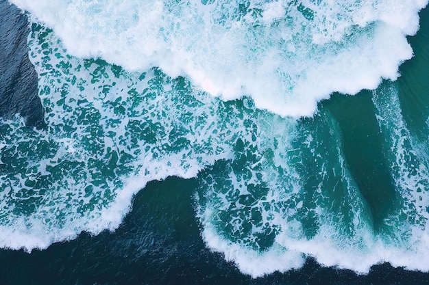海海水のしぶきの壮大な空中トップ ビューの背景写真
