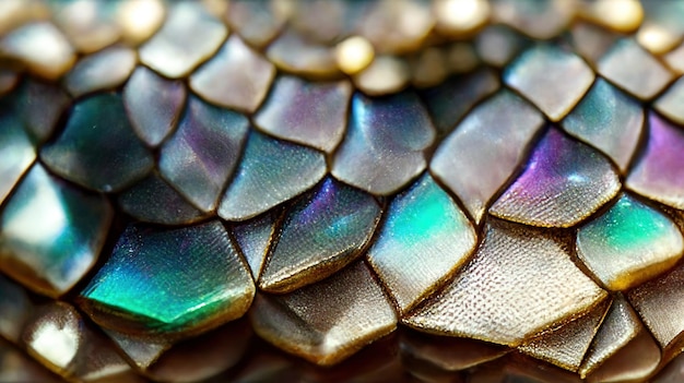 Spectacular crystal texture snake skin background Digital art 3D illustration