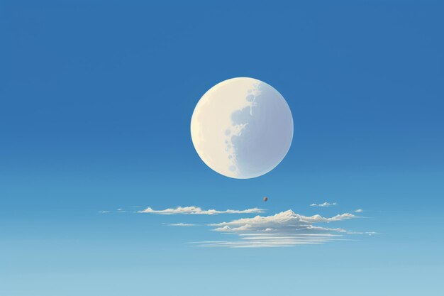Photo spectacular daytime moon floating on a cloudless sky at 32 aspect ratio
