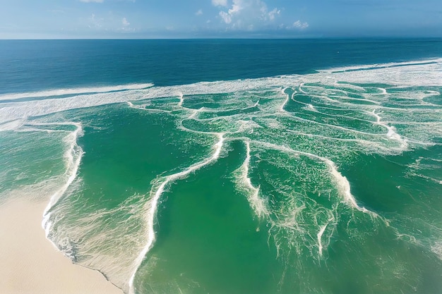 Spectacular drone photo of beach for refreshing and calmness concept