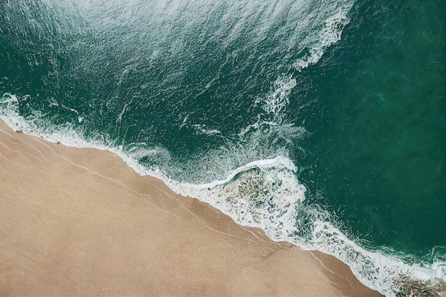상쾌하고 평온한 컨셉을 위한 해변의 멋진 드론 사진