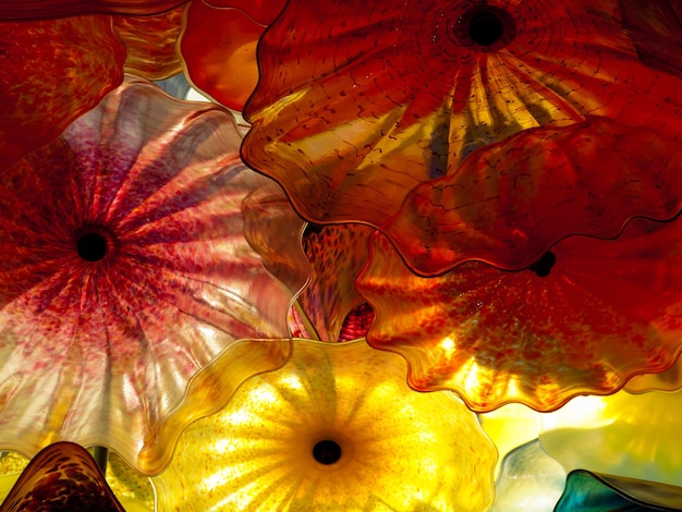 The spectacular glass ceiling art by Dale Chihuly in the lobby of the Bellagio in Las Vegas.