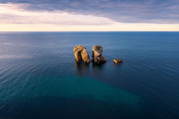 Spectacular landscapes of the Quebrada coast near Liencres Cantabria Spain