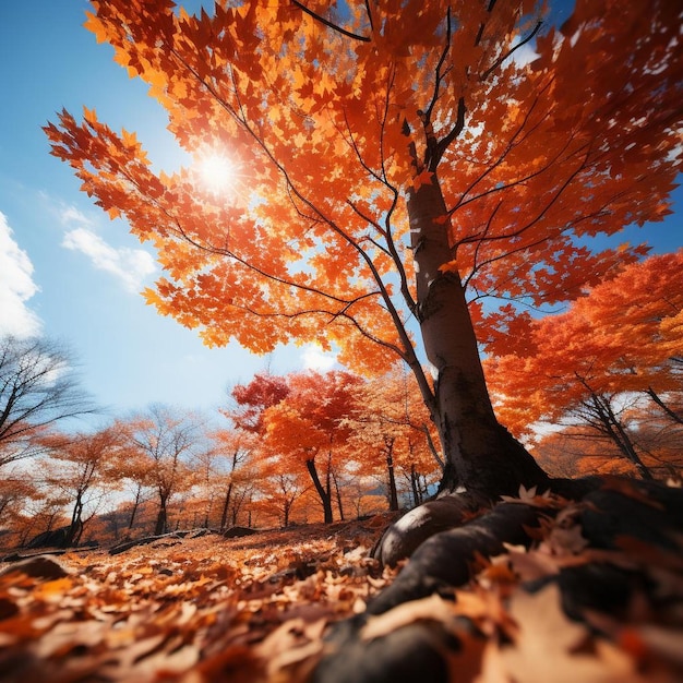 Spectacular Maple Dreams Autumn Landscape Photo