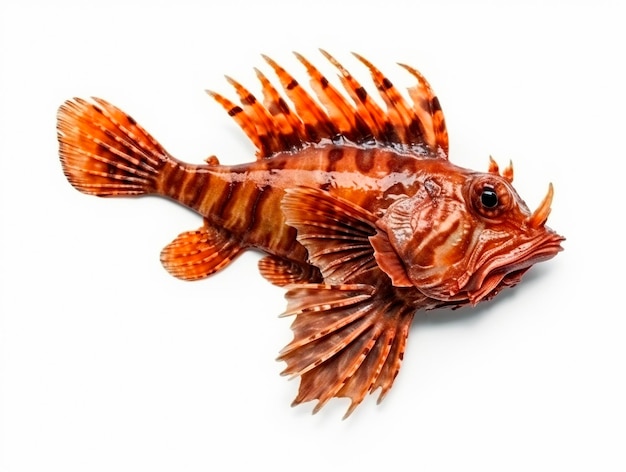 Spectacular scorpion fish on white background