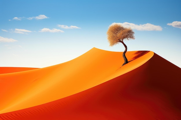 Foto la spettacolare solitudine dell'albero solitario nel deserto