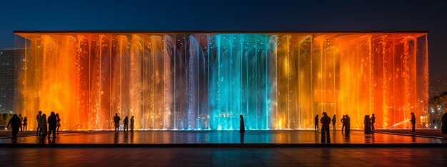 Spectacular Spectrum A Mesmerizing Melange of Individuals Gathered Around a Vibrant Fountain