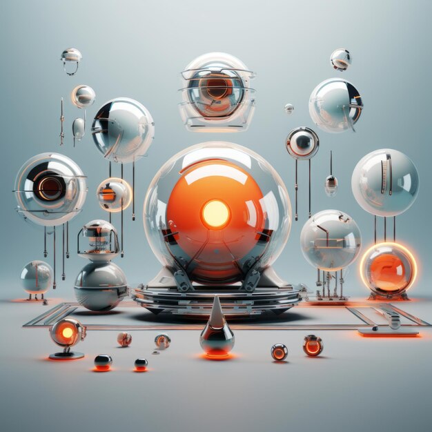 The Spectacular Vision Futuristic 3D Orbs and Icons Unleashed