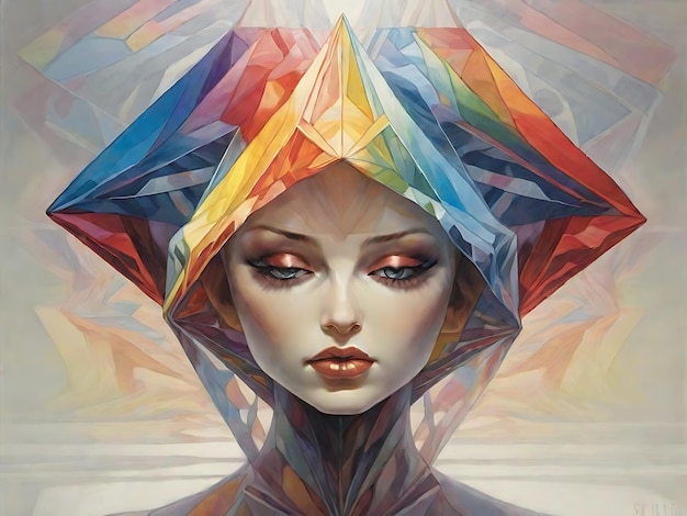 Photo spectral elegance unveiling the intriguing beauty of a prism veil a mesmerizing kaleidoscope